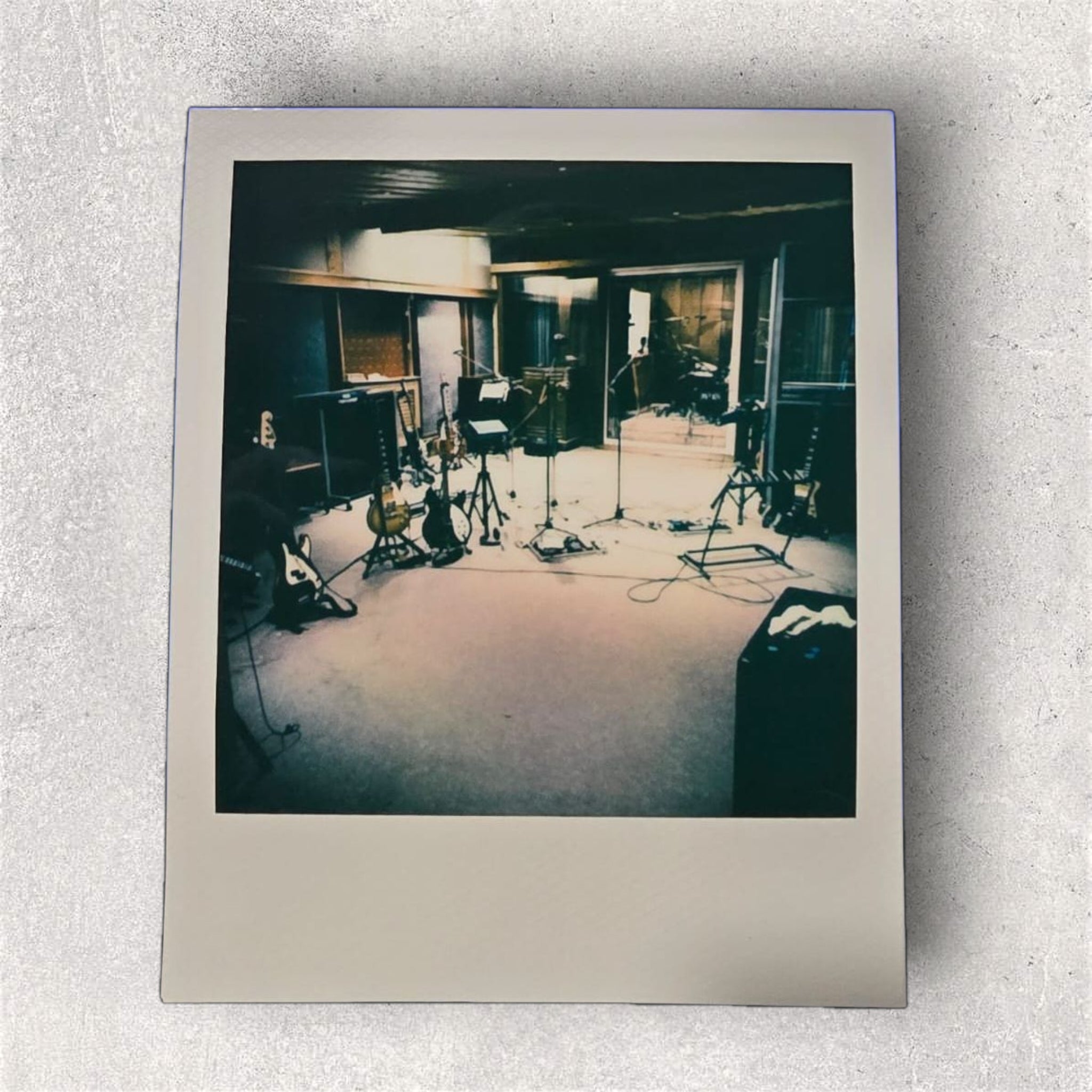 1/1 Polaroid Photo from Rockfield Studios recording session - 'Guitar Line Up'